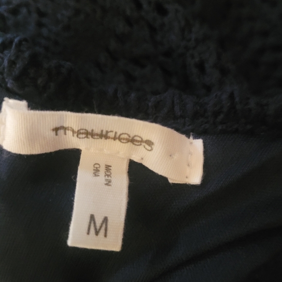 Maurices Open Knit Open Back Mini Navy Blue Dress. Size M. - Picture 5 of 6